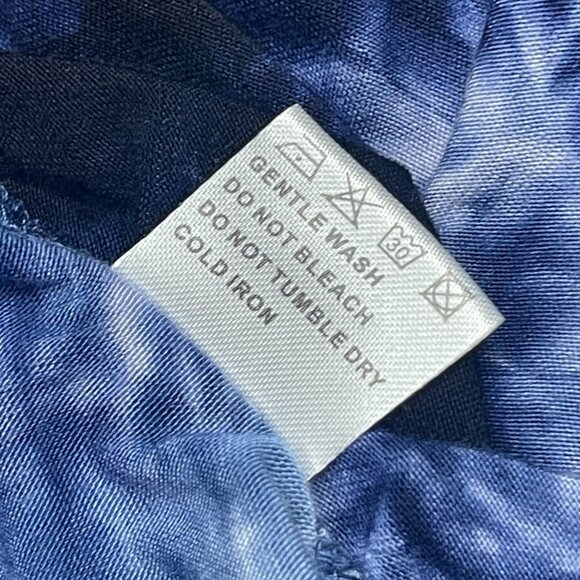 MSBasic Size L Blue Tie Dye Sundress Spaghetti Dress Boho Hippie Flowy Beach - Picture 8 of 8